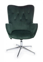 Fauteuil design en velours vert