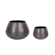 Lot de 2 cache-pots en aluminium style industriel noir