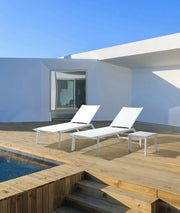 Salon de jardin table basse en aluminium blanc Cruise