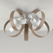 Plafonnier moderne en fer avec cinq lumières Tortora Blanc 58x h26 cm