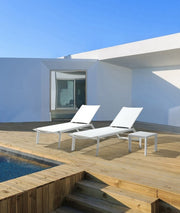 Salon de jardin table basse en aluminium blanc Cruise