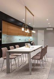 Chaise vintage simili cuir beige Kyra