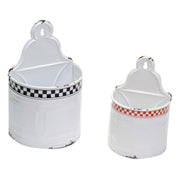 Étagère en métal 1-2 blanc rouge noir cm19x12,5h17-30,5