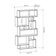 Bibliothèque horizontale double face anthracite avec 10 compartiments ouverts L 96 x P 25,5 x H 168,5 cm