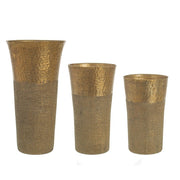 Ensemble de 3 vases en aluminium doré Hammel