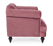 Fauteuil classique Blossom effet velours rose antique 97x82x78h cm