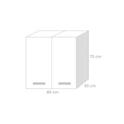 Fond d'écran modulaire pour cuisine blanche frachée 2 portes 80x32xh 72