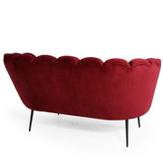 Deux sièges en velours rouge à Conchiglia Orel CM 135x76.5xh. 79