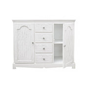 Buffet en MDF deux portes quatre tiroirs Bianca BLANC 100x40x h80 cm
