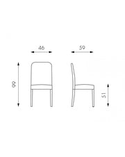 2x Chaise en similicuir - Anita