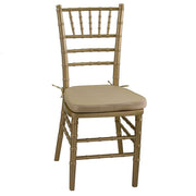 Chaise en bois chiavari doré avec coussin doré 40x40h43 - 92 cm