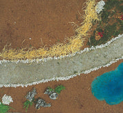 Papier paysage 50x70 cm avec décor de rues et d'étang pour la crèche