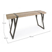 Console en acier avec plateau en bois BLOCKS 153x44 h76 cm