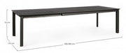Table de jardin extensible anthracite Konnor 200-300 x 110 cm