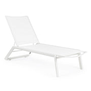 Chaise longue Cruise en aluminium avec roues blanches