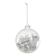 Boule de Noël en verre Silver YANA 10 cm