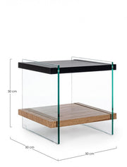 Table basse bois noir 2P Line 50X50