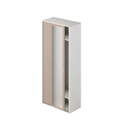 Armoire avec miroir, portes coulissantes et penderie couleur Olmo structure Blanc 212x90x43cm