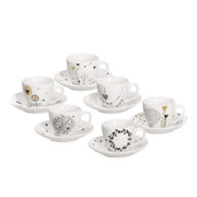 Tasse à café avec soucoupe Blanc IRIS GOLDY Lot de 6
