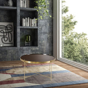 Table basse en verre métal noir cm 70 x 70 xh 40