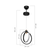 Lampe à suspension Felicia avec deux cercles LED ASZ1591