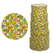 Boîte en carton 1-5 hiboux cmø40,5x17,8