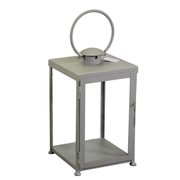 Lanterne carrée en métal gris tourterelle cm30x30h55/72