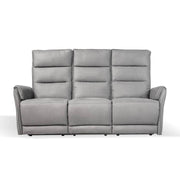 3 canapé-mange avec 2 fauteuils inclinables électriques dans le nabuk gris clair 187 x 98 x 109 cm