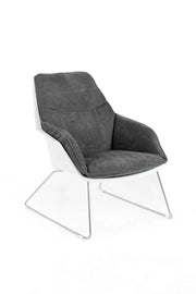 2x Poltrona in polipropilene grigio scuro 85 cm x 74 cm H. 86 cm