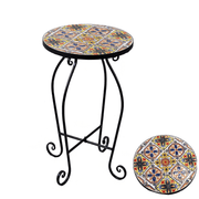 Colonne de mosaïque en métal foret rond cmø35,5h59
