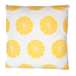 Coussin carré en tissu citron cm45x45h10