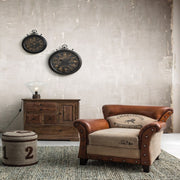 Fauteuil Charleston en cuir vintage beige