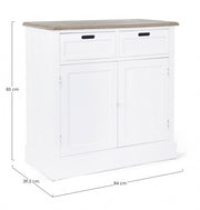Buffet en MDF deux portes deux tiroirs Bianca DOROTEA 84x39,5x h85 cm