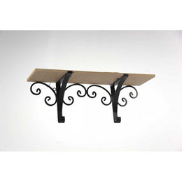 Étagère en métal avec haut en bois 46 x 13 x 17 h cm