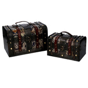 Boîte rectangulaire en bois noir 1-2 cm29x19h19