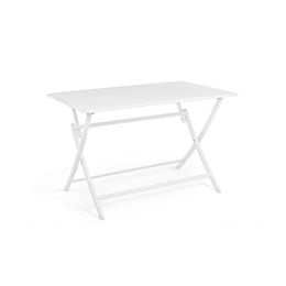 Table d'extérieur en aluminium blanc ELIN 110x70x h71 cm