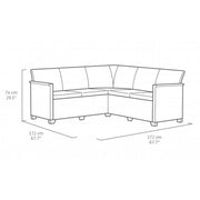 Ensemble Emma Corner graphite avec coussins