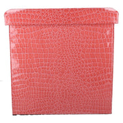 Pouf carré en similicuir rouge cm30x30h30
