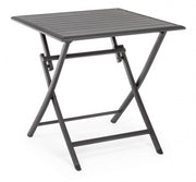 Table d'extérieur pliante en aluminium anthracite ELIN 70x70x h71 cm