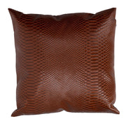 Coussin carré en éco-cuir marron cm38x38