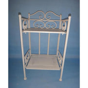 Nouvelle étagère métallique étroite jessica 2 étages brosse blanche cm25x23h48