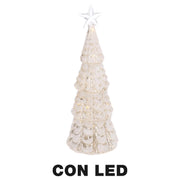 Arbre led en verre avec étoile blanche cm ø9,5h26