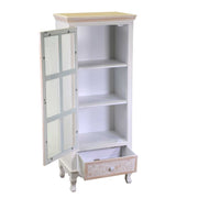 Vitrine Andorre en bois 1 porte vitrée + 1 tiroir cm48x32h120