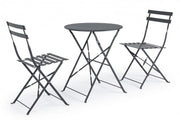 Ensemble de jardin Bistrot Anthracite table et chaises bizzotto