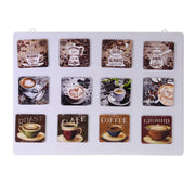 Ensemble d'aimants en métal 12 pièces cul café avec exposant cm6x6