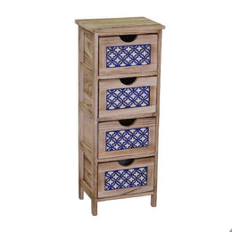 Armoire de tiroir en bois brut 4 tiroirs 23 x 30 x h 77 cm