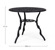 VICTORIA Table d'extérieur en aluminium anthracite diamètre 80 x h67 cm