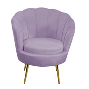 Fauteuil en velours tulipe violet cm73x72h77