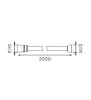 Flexible de douche en acier avec double raccord 200 cm.