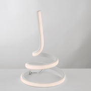 Lampe à poser en métal et aluminium blanc avec LED intégrée 18x h28 cm